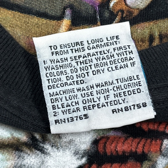 Vintage 90s Liquid Blue Indian Chief Native Skull 1999 Black T Shirt Mens XL - Picture 7 of 8